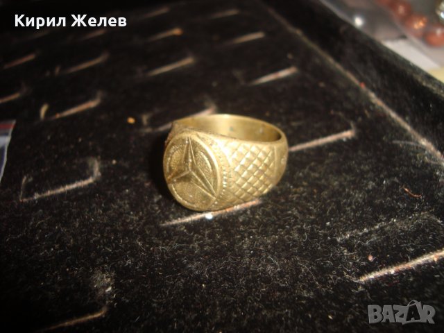 СТАР ПОЗЛАТЕН БРОНЗОВ ПРЪСТЕН МЕРЦЕДЕС МАСИВЕН МАЙСТОРСКА ИЗРАБОТКА РЯДЪК 21833, снимка 4 - Антикварни и старинни предмети - 33789784