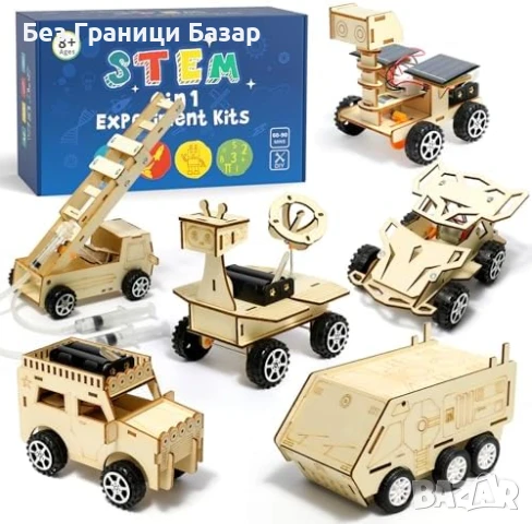 Нов Научен STEM Комплект Автомобили 6 в 1 Играчка за Момчета 8-14г деца