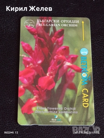 Две фонокарти БЕТКОМ, МОБИКА тема ЦВЕТЯ ОРХИДЕИ за КОЛЕКЦИЯ ДЕКОРАЦИЯ 31427, снимка 3 - Колекции - 51668886