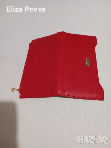 червен дамски портфейл от естествена кожа, снимка 5 - Портфейли, портмонета - 53141940