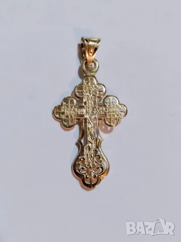 Нова златна висулка кръст 50999, снимка 2 - Колиета, медальони, синджири - 48305551