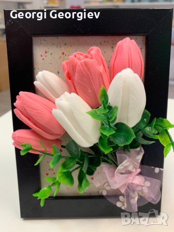 Подарък за свети Валентин с ароматни цветя , снимка 3 - Изкуствени цветя - 39643874