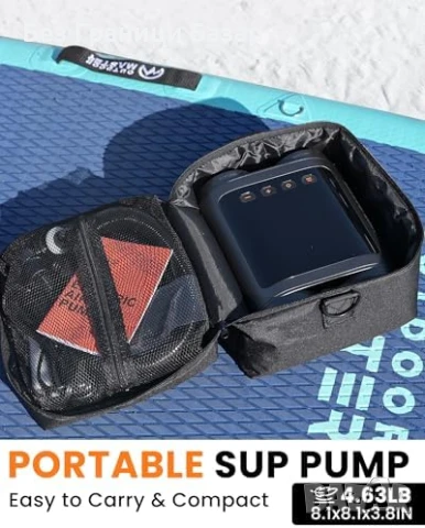Нова Презареждаема SUP Помпа 12V 15.8V 20PSI Type-C за Падъл Борд, снимка 3 - Друга електроника - 51240026
