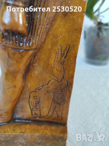 Египетска статуетка от кафяв мрамор, снимка 8 - Статуетки - 35793962