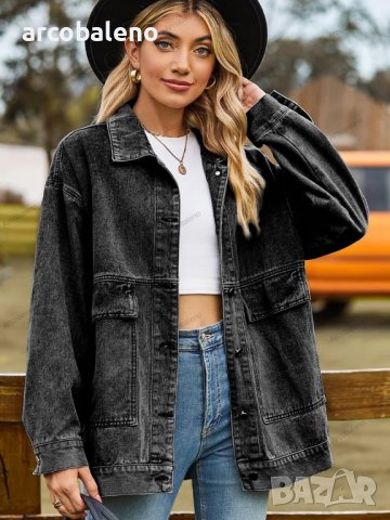 Модно дамско универсално свободно класическо дънково яке, 3цвята , снимка 14 - Якета - 42097370