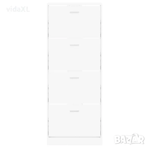 vidaXL Шкаф за обувки, бял, 59x17x150 см, инженерно дърво, снимка 4 - Шкафове - 56147139