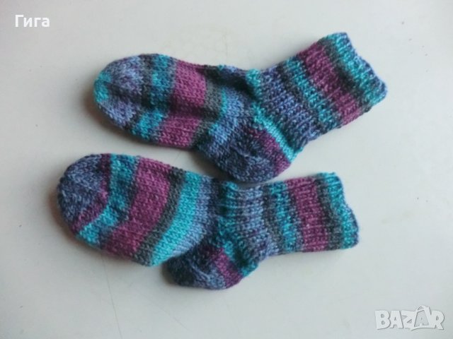 раирани шарени плетени чорапи ходило 13, конч 10, снимка 2 - Чорапи - 39306690