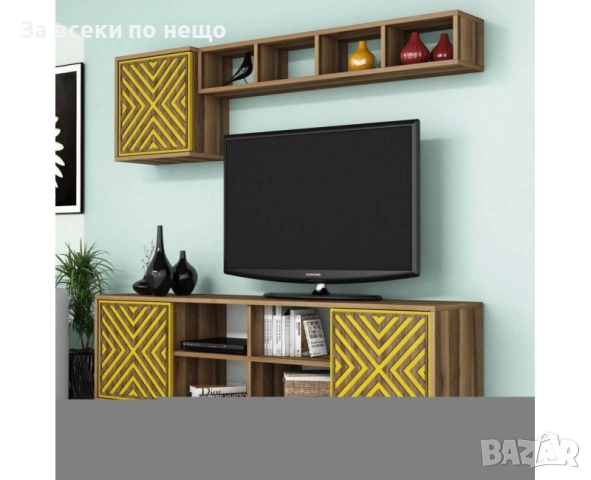 ТВ комплект Касандра 2 - цвят орех-жълт Код P1755, снимка 5 - Други - 52980553
