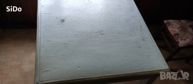 Голяма квадратна трапезна масивна маса 90/90/80см от 1980г, снимка 2 - Маси - 52304330