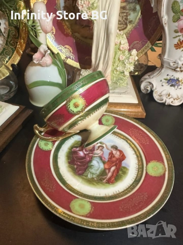 ☕✨ Изключителен антикварен порцеланов сет – началото на ХХ век ✨☕, снимка 2 - Антикварни и старинни предмети - 53462169