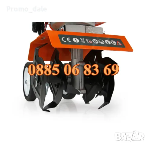 Бензинова мотофреза 74 куб, бензинов мотокултиватор, снимка 3 - Градинска техника - 49537352