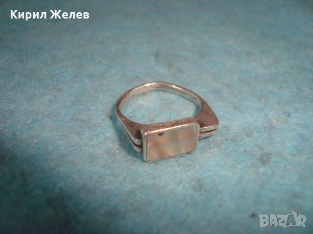 СТАР СРЕБЪРЕН СЕДЕФЕН АРТ НУВО СТИЛ ПРЪСТЕН СРЕБРО 925 РЪЧНО ИЗРАБОТЕН 25819, снимка 10 - Пръстени - 35884004