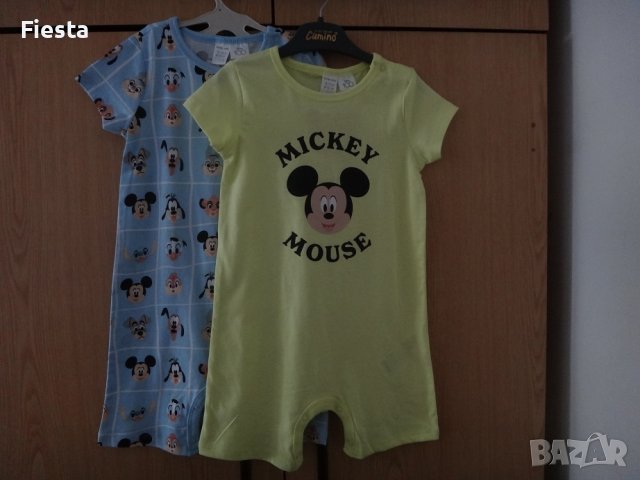 LC Waikiki Нови два бебешки гащеризони/пижамки размер 92 за момче/момиче с Mickey Mouse/Мики Маус