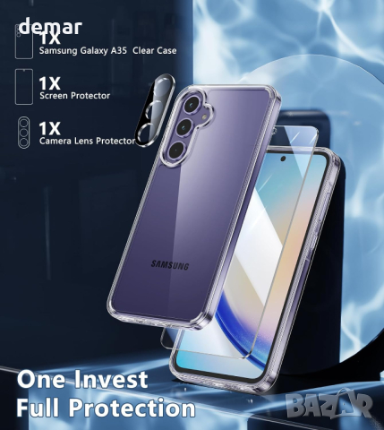 Калъф FNTCASE за Samsung Galaxy A35-5G удароустойчив военен клас, прозрачен, снимка 2 - Калъфи, кейсове - 44748380