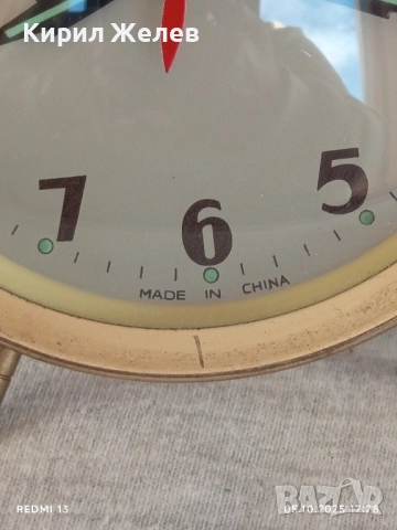 Стар механичен будилник TREASURE CHINA много красив за КОЛЕКЦИЯ ДЕКОРАЦИЯ 23575, снимка 3 - Антикварни и старинни предмети - 51953208