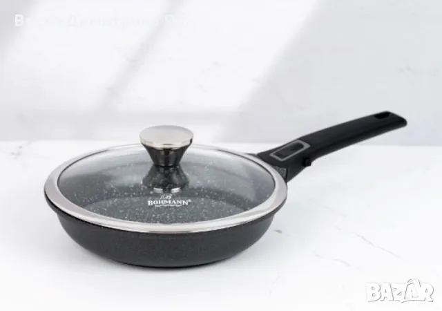 Тиган с капак Bohmann, 24см. 1.9л., Лят алуминий, Подвижна дръжка, Индукция, снимка 8 - Съдове за готвене - 47885020