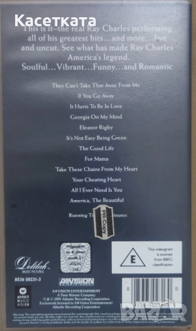 Видеокасета VHS Ray Charles – Live 1991, снимка 2 - Други музикални жанрове - 51801240