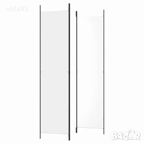vidaXL Параван за стая, 3 панела, бял, 150x220 см, плат, снимка 5 - Паравани - 56147255