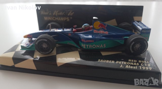 1/43 Red Bull Sauber Petronas C18 – Jean Alesi(1999) с автограф на Алези, снимка 7 - Фен артикули - 41462857