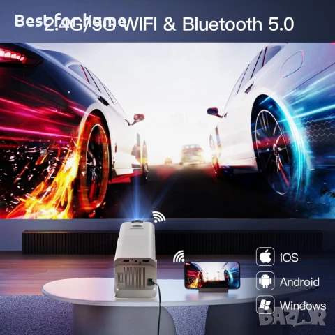 Мини проектор HY320 с WiFi и Bluetooth, снимка 2 - Плейъри, домашно кино, прожектори - 51056700