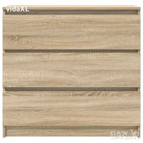 vidaXL Страничен шкаф, дъб сонома, 80x35x76 см, инженерно дърво, снимка 6 - Бюфети - 56148393