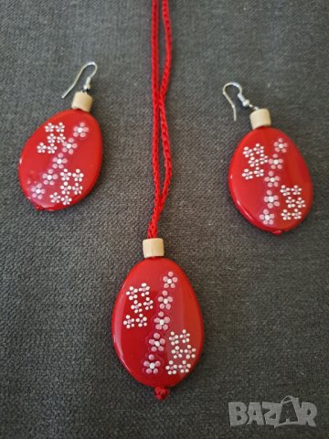 Нов комплект бижута колие с обеци