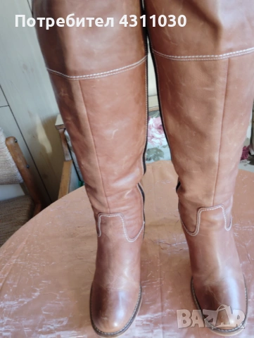 Дамски ботуши SIMPLY естествена кожа за дама с широк прасец 42 номер