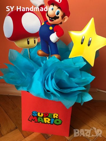 Украса за рожден ден Супер Марио, снимка 5 - Декорация за дома - 41721713
