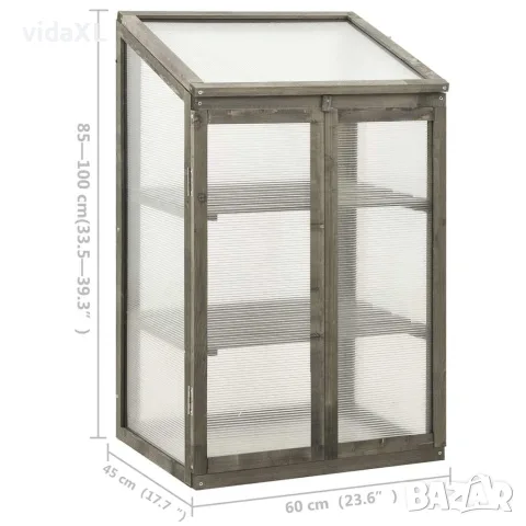 vidaXL Оранжерия, 60x45x100 см, чамово дърво, снимка 6 - Оранжерии - 56146666