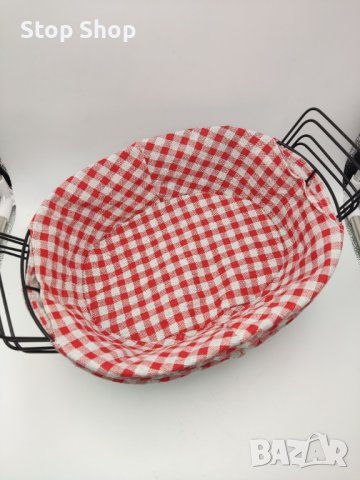 Метален поднос панер с текстил, снимка 4 - Декорация за дома - 41481024