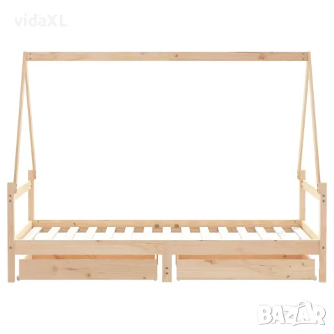 vidaXL Детска рамка за легло с чекмеджета, 90x190 см, бор масив, снимка 6 - Бебешки легла и матраци - 56148060
