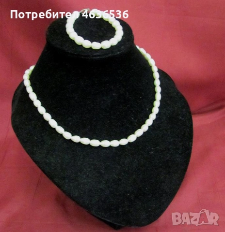 Дамско колие и гривна естествени перли, снимка 2 - Бижутерийни комплекти - 53322363