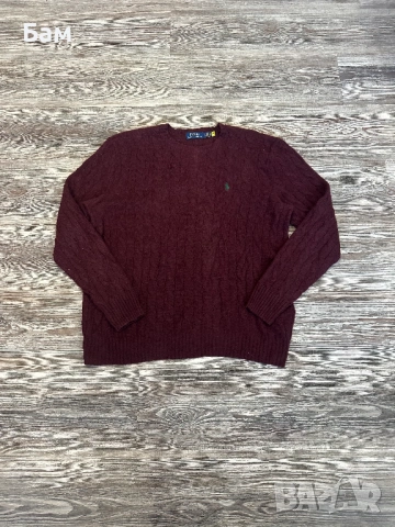 Мъжко!Polo Ralph Lauren Cable Knit Wool Cashmere Jumper размер Л, снимка 2 - Пуловери - 53010987