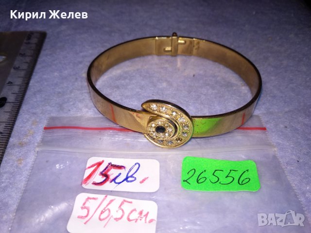 ПРЕКРАСНА ПОЗЛАТЕНА ФЕШЪН АРТ МЕДНА ГРИВНА с ИСКРЯЩИ ФАСЕТИРАНИ ЦИРКОНИ 26556, снимка 4 - Гривни - 41281166