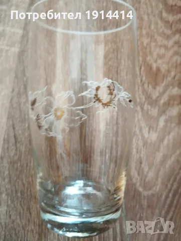 Стъклени чаши с цветя 12 бр.