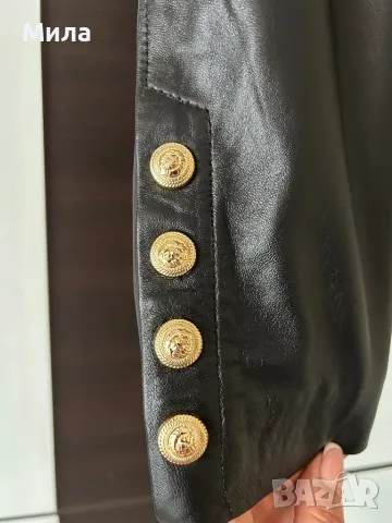 ново стилно яке от естествена кожа оригинал BALMAIN, снимка 8 - Якета - 48031439