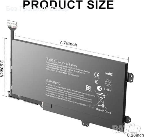 Нова PX03XL Батерия за HP Envy 14 TouchSmart M6-K 11.1V 50WH за лаптоп, снимка 3 - Друга електроника - 49409676