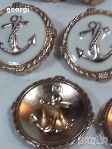 Бронзови емайлирани копчета с котва, снимка 6 - Други - 34560231