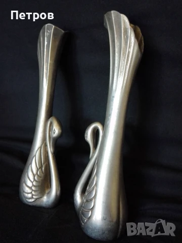 ваза сребрист метал 18 см, снимка 3 - Вази - 51037116