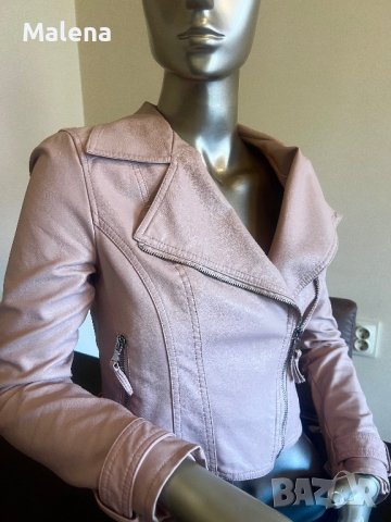Дамско кожено яке в бебешко розов цвят !, снимка 4 - Якета - 42108191