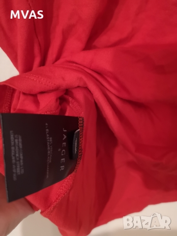 Нова червена блуза S размер с деколте 3/4 ръкав, снимка 3 - Блузи с дълъг ръкав и пуловери - 36036142