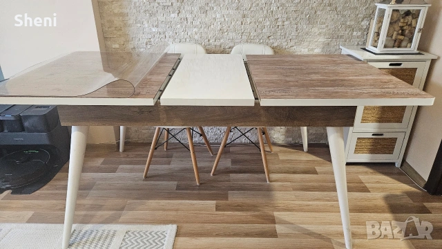 Трапезна разтегателна маса 90х78х140/178,5 см., снимка 9 - Маси - 53218789