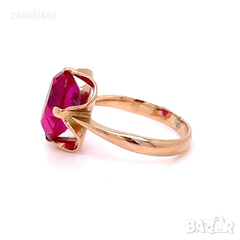 Златен дамски пръстен с рубина 3,65гр. размер:52 14кр. проба:585 модел:31354-1, снимка 3 - Пръстени - 50096081