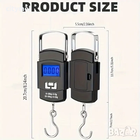 Електронна везна, риболовна, кантар до 50 кг, снимка 4 - Електронни везни - 52101884