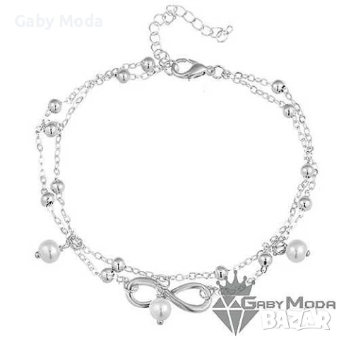 Дамска гривна за глезен Безкрайност, снимка 3 - Гривни - 51066003