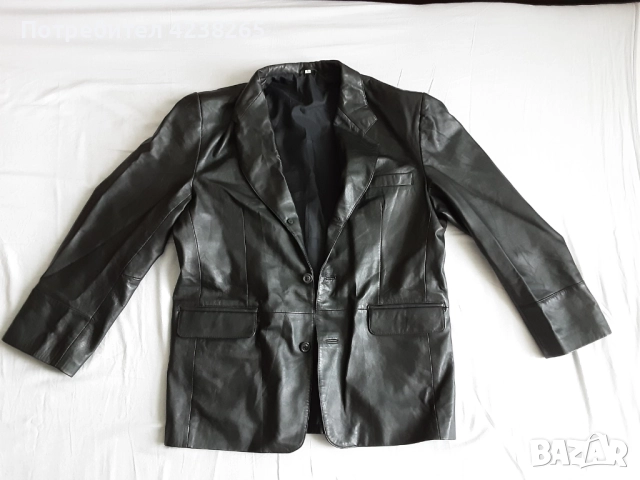 кожено сако, естествена кожа, черно, ново, размер L, снимка 2 - Якета - 52222669