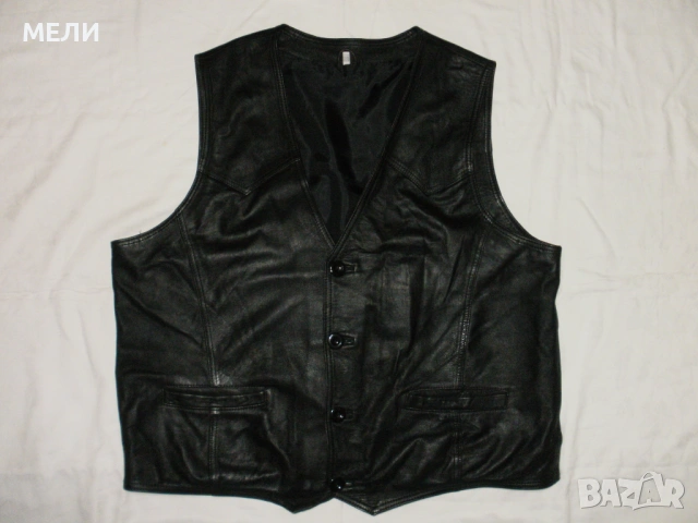 мъжки елек естествена кожа 56(2XL)