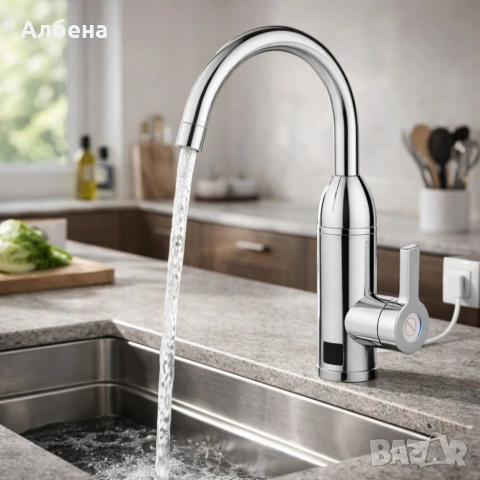 Електрически смесител с моментално загряване и LCD дисплей – топла вода за секунди!