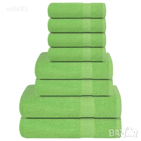 vidaXL Комплект кърпи FROGN от 8 части ябълково зелено 360 г/м²