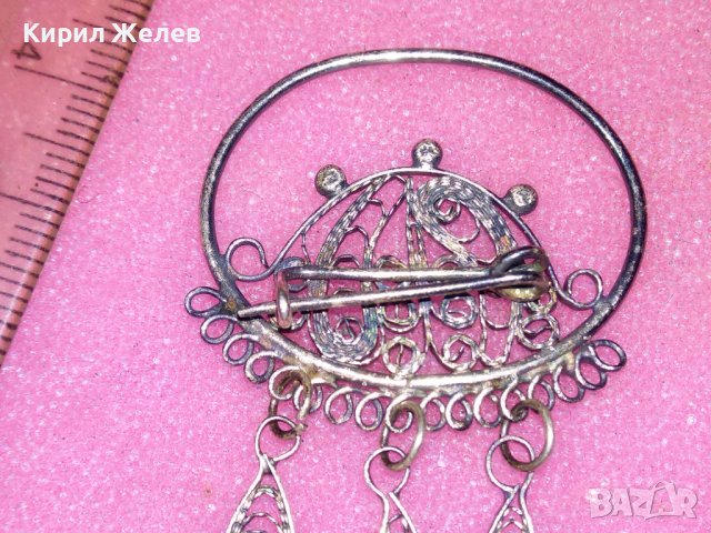 СТАРА ФИЛИГРАННА СРЕБЪНА БРОШКА СРЕБРО ВИСОКА ПРОБА РЕТРО БИЖУ РЪЧНА МАЙСТОРСКА ИЗРАБОТКА 42075, снимка 7 - Антикварни и старинни предмети - 44394422